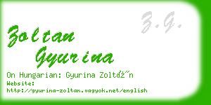 zoltan gyurina business card